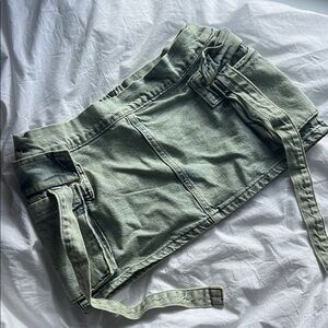 Cargo Denim Mini Skirt